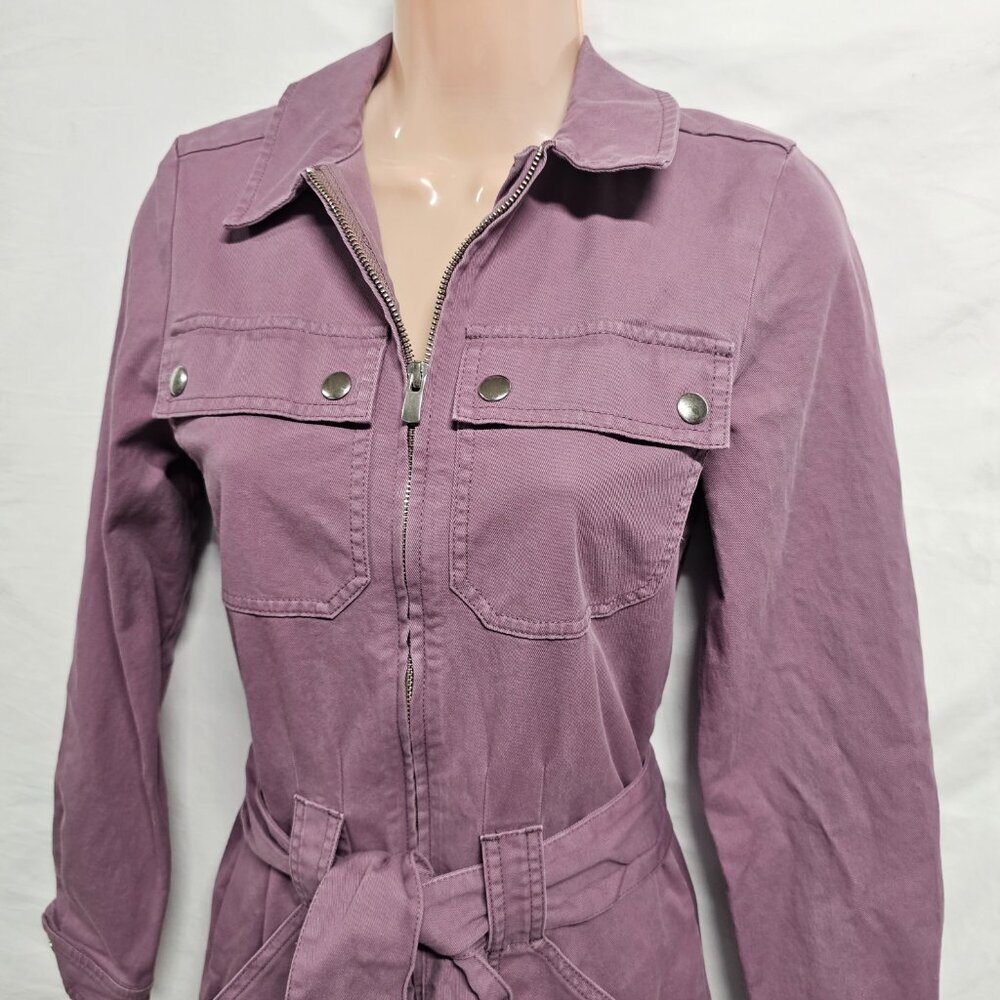 Sezane Paris Roby Women Jumpsuit Size 34 Grape Distressed - Picture 12 of 16